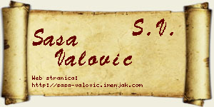 Saša Valović vizit kartica